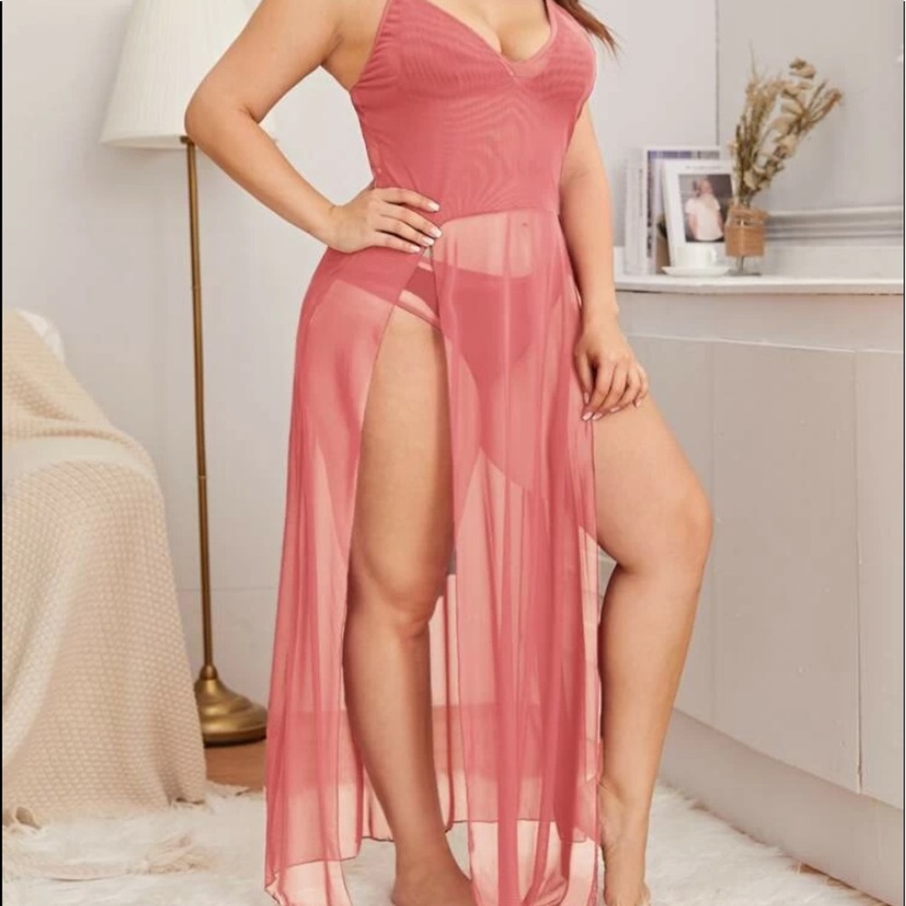 SheIn Plus Size Split thigh slips w panty